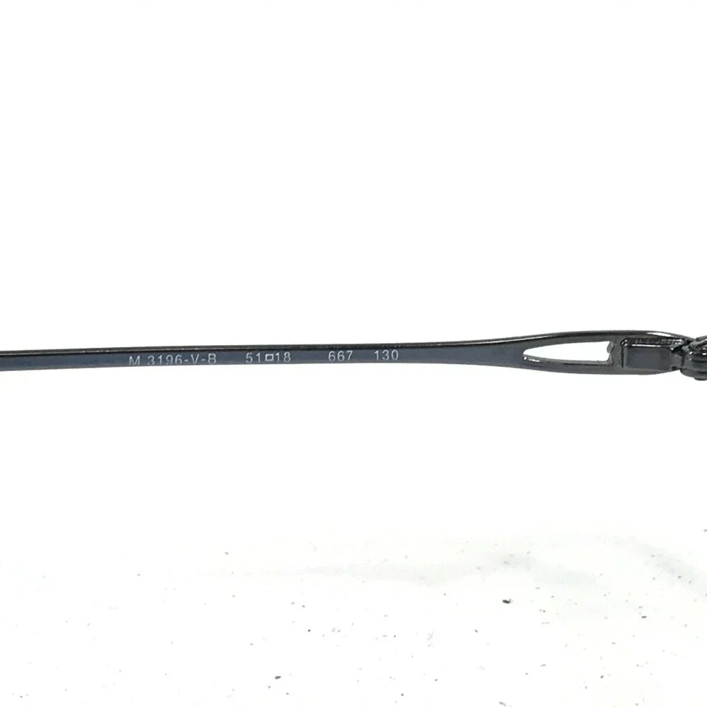 Moschino M 3196-V-B Eyeglasses Frames Blue Gray Round Oval Half Rim Rhinestones